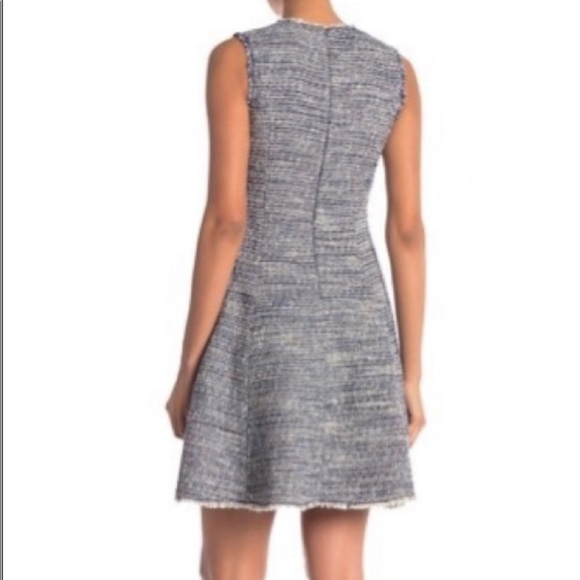 NWT!!! Rebecca Taylor Blue Multi Tweed V Neck Dress - Picture 2 of 6